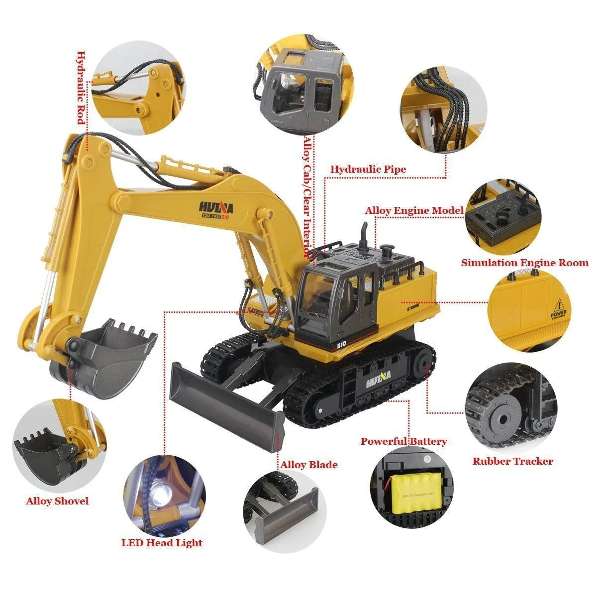2.4Ghz Alloy 11 Channel Full-Function Excavator O176048