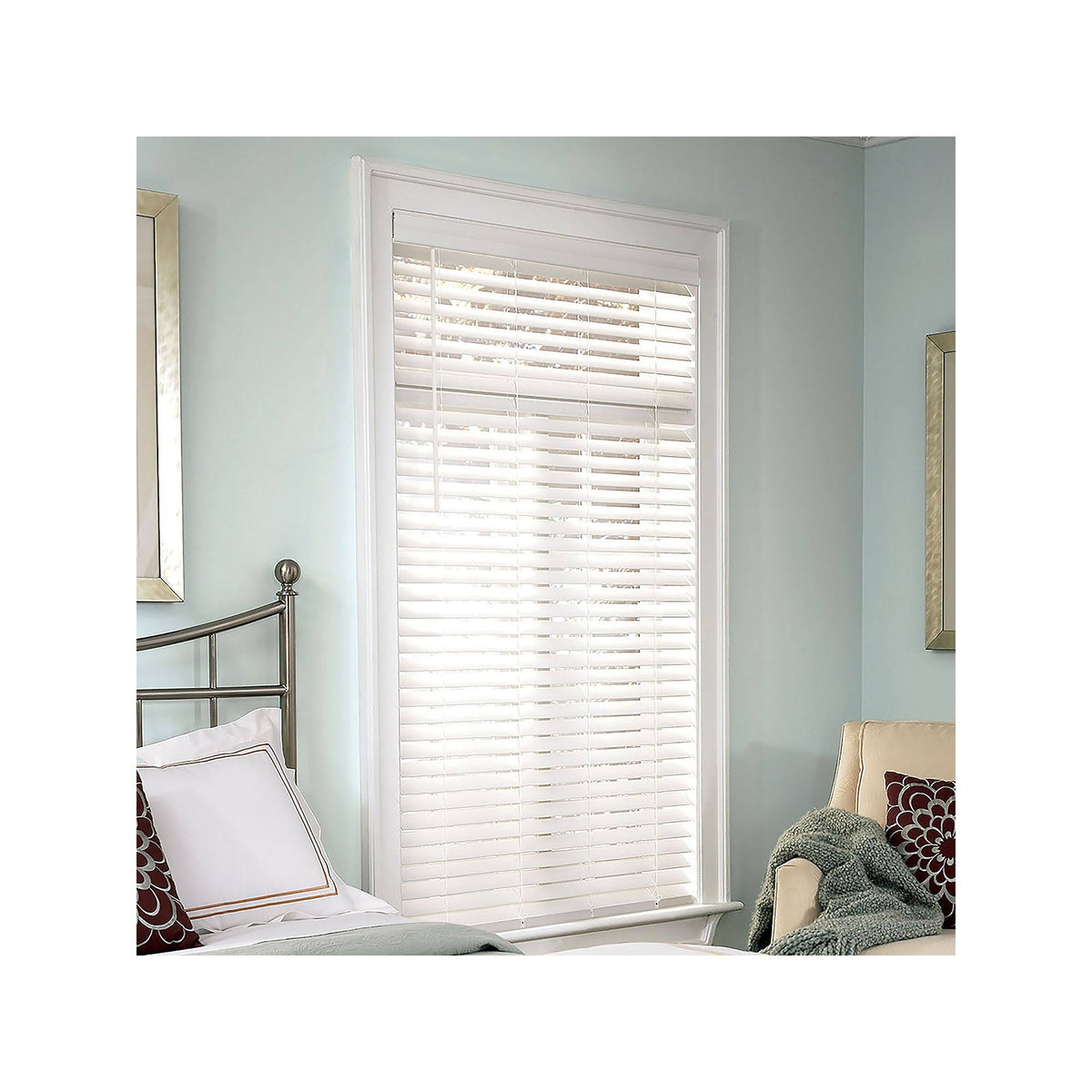 White 42x72 Faux Wood Cordless Blind L516221
