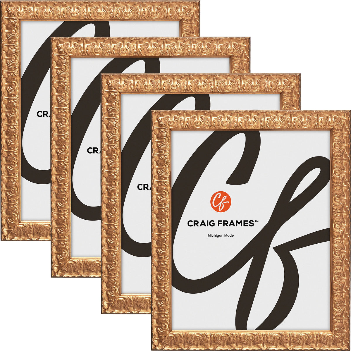 10x11 inch Gold Picture Frame Set of 4 K6479