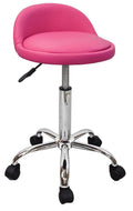 Pink Salon Stool with Back Rest V4614