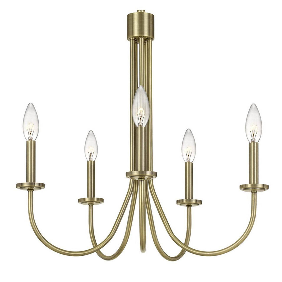 5-Light Metal Chandelier Antique Brass B59671