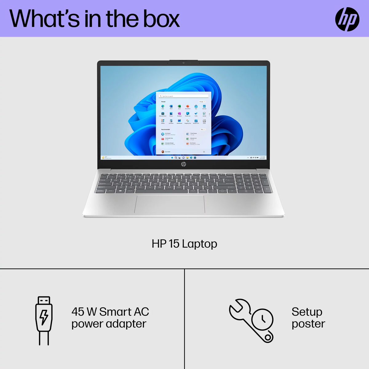 15.6" Laptop, Intel Processor N200, 4GB RAM, 128GB UFS, Natural Silver, Windows 11 Home P25746