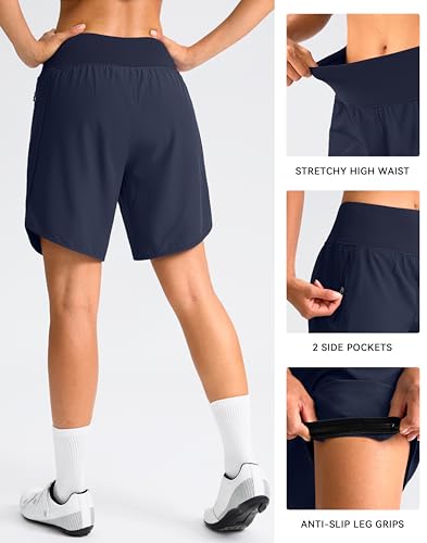 4D Padded Cycling Shorts with Zipper Pockets High Waist A615038