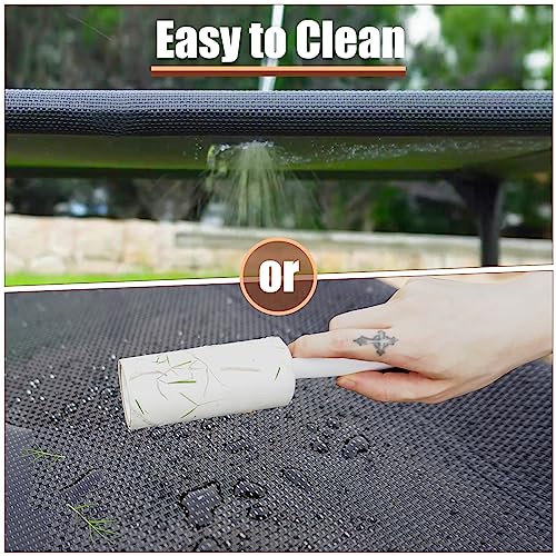 Raised Dog Bed for Large Dogs, Heavy Duty Pet Cot with Washable Mesh, Black K1003
