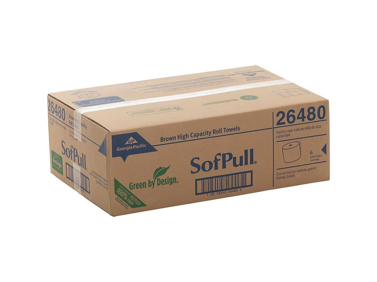 Brown Nonperforated Hardwound Roll Paper Towel 6 Rolls N690506