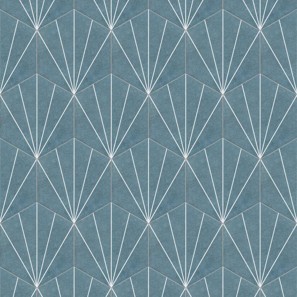 Aster Hex Azul Encaustic Porcelain Floor and Wall Tile N322
