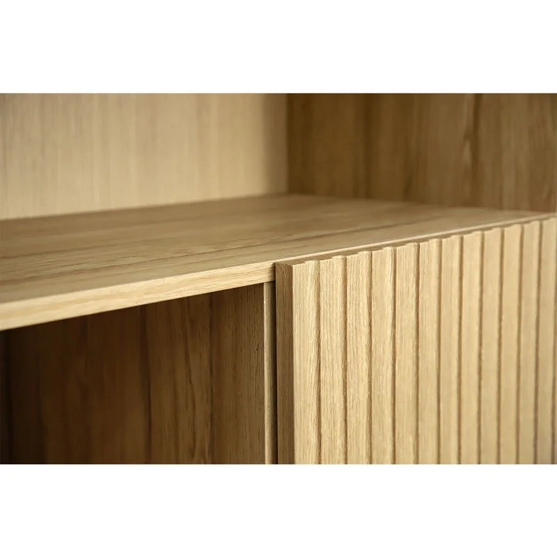 Modern Sideboard Buffet with Wavy Grain Doors A67072