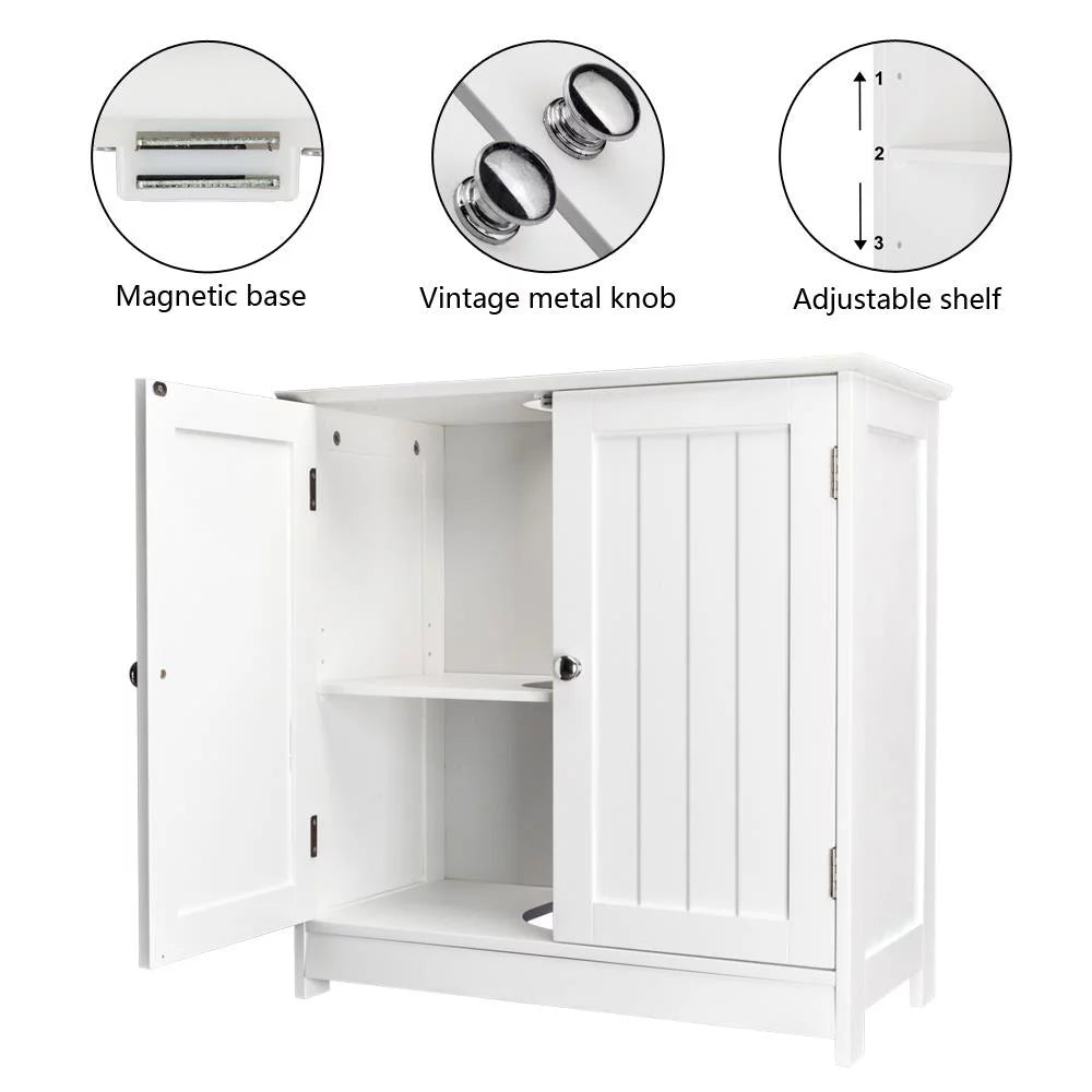 White Under Sink Bathroom Vanity Cabinet with Shelves M314
