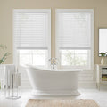 Faux Wood Cordless Shade in White L4174