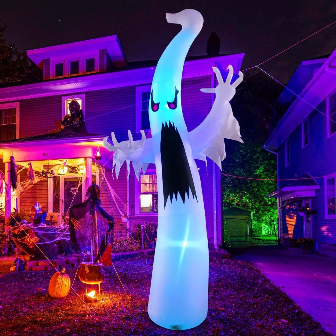 12 FT Halloween Inflatable Ghost with LED Lights T915622