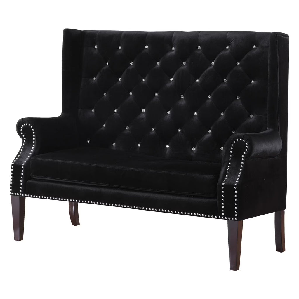 Black Tufted Back Settee E876270