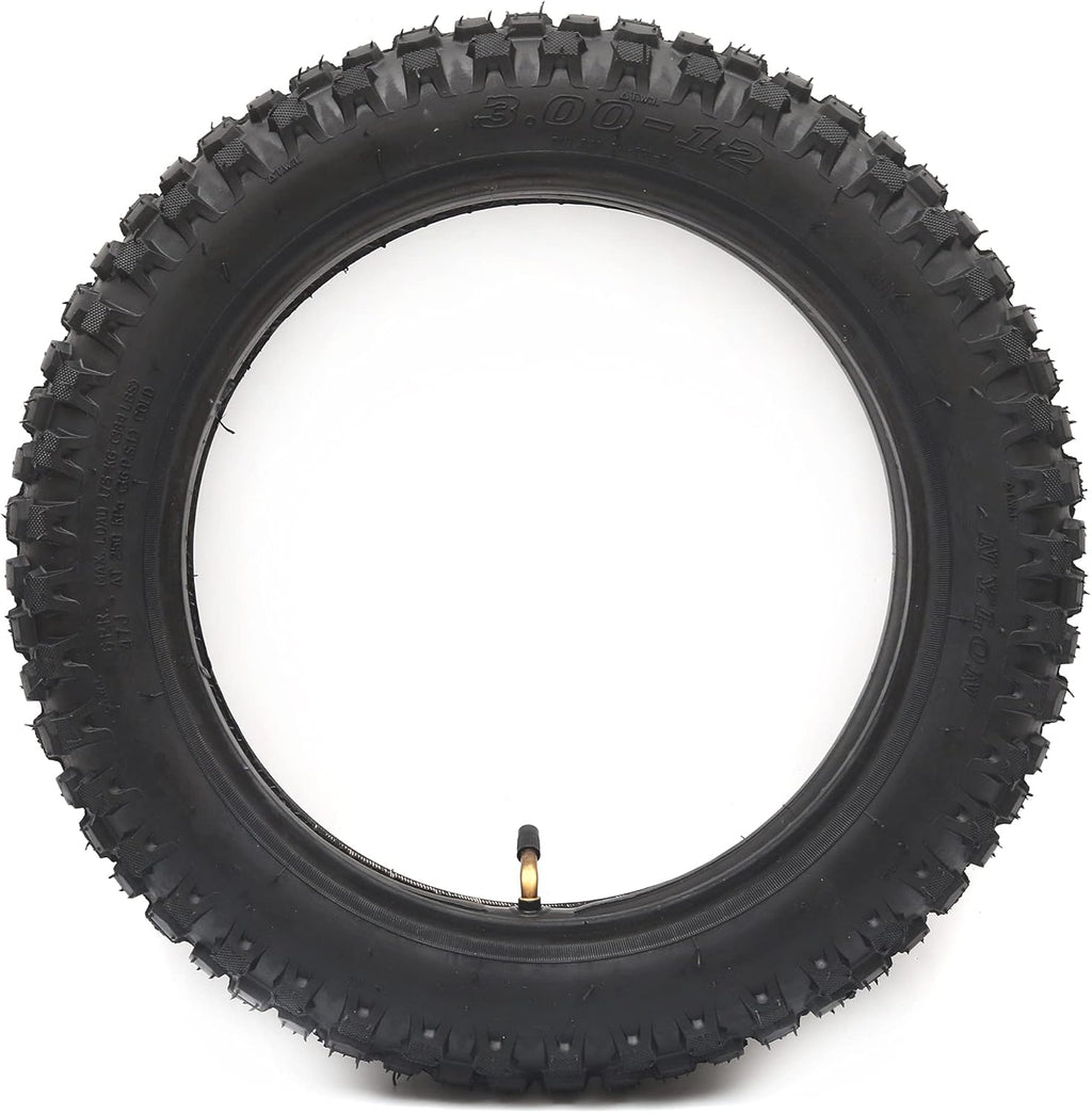 3.00-12 Knobby Motocross Dirt Bike Tire and Tube Set with TR87 Valve Stem L3055