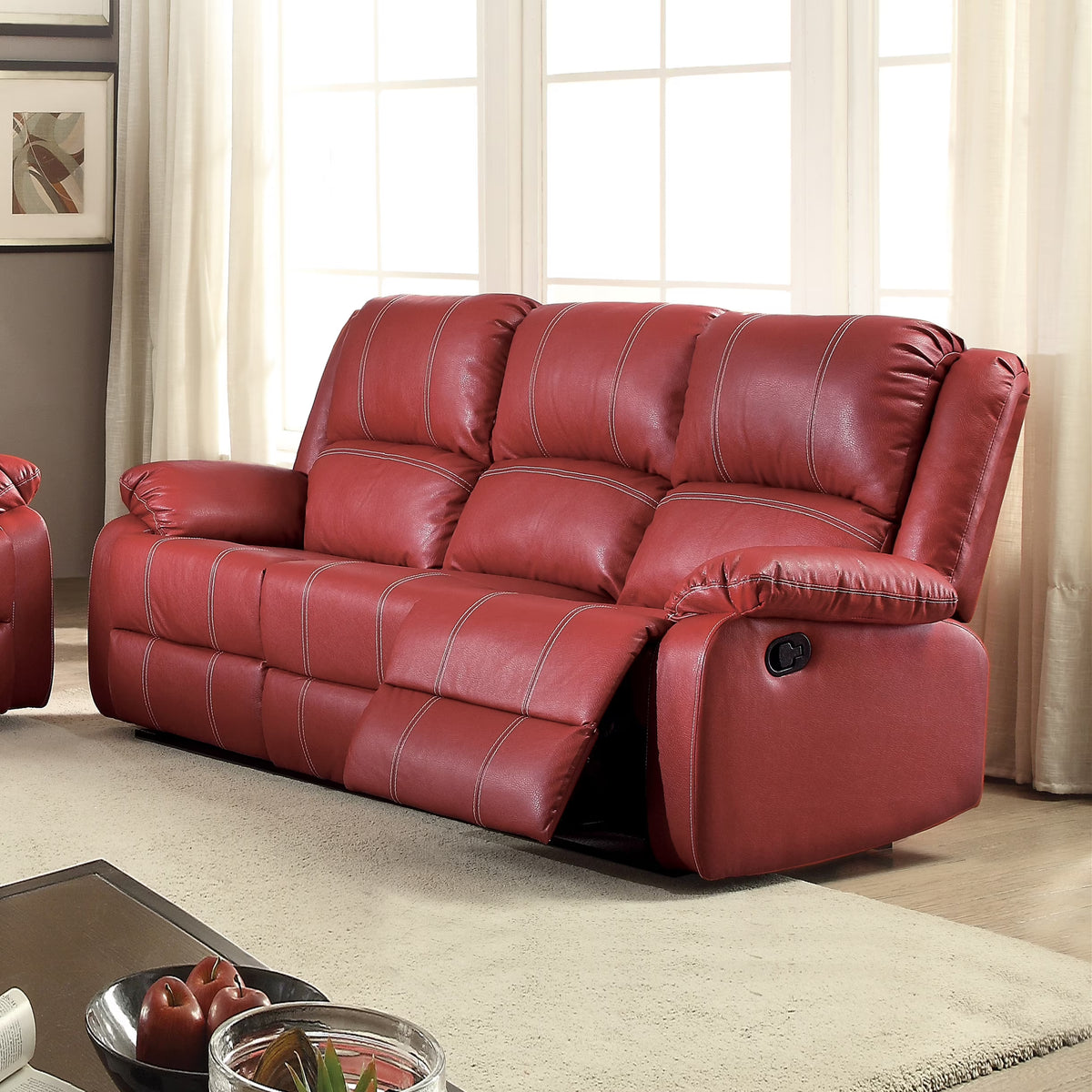 Red PU Motion Sofa L9924