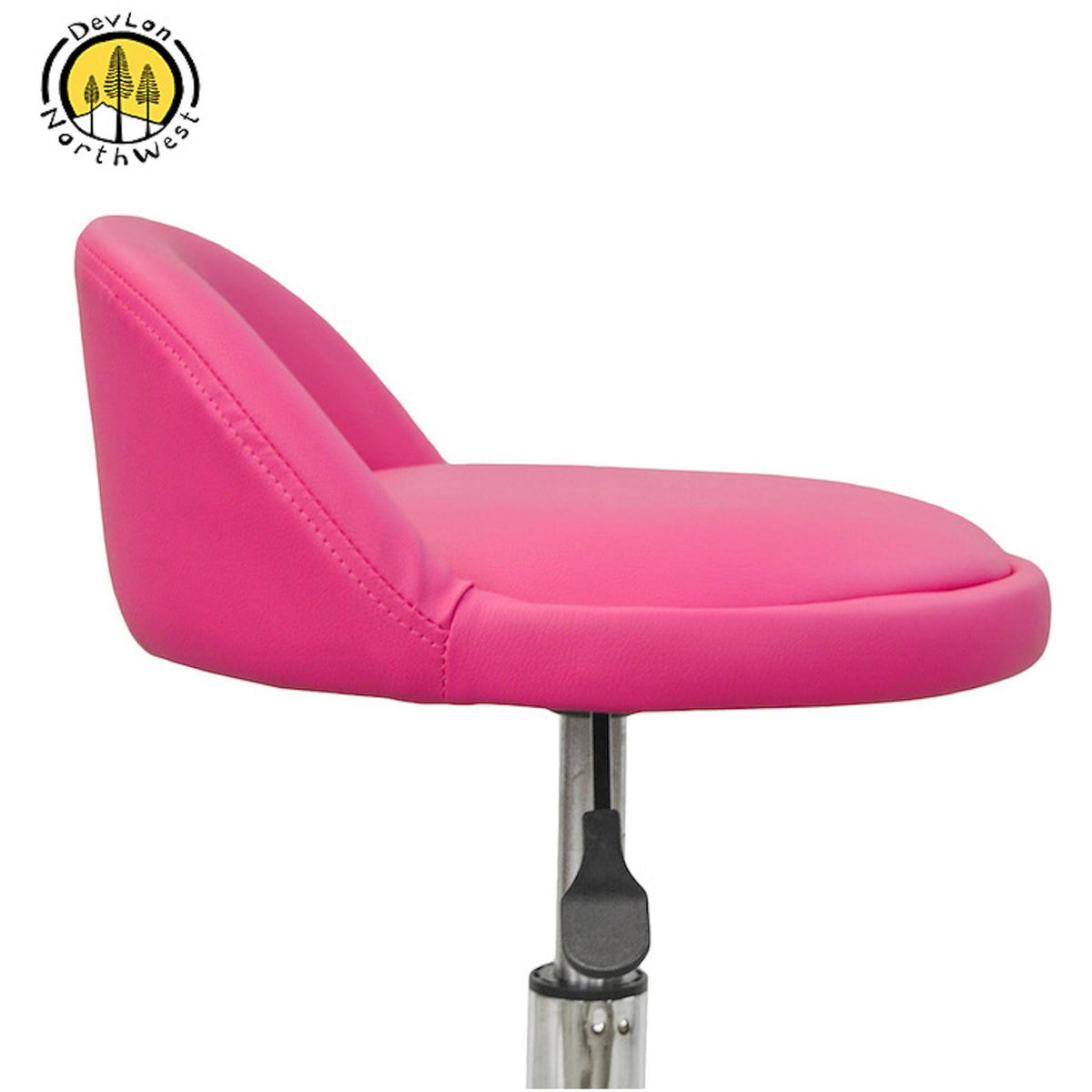 Pink Salon Stool with Back Rest V4614