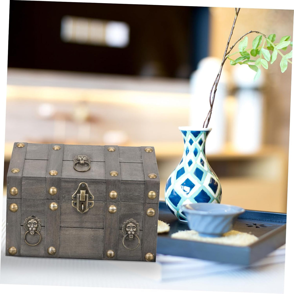 2pcs Wooden Storage Box with Lock and Key W520