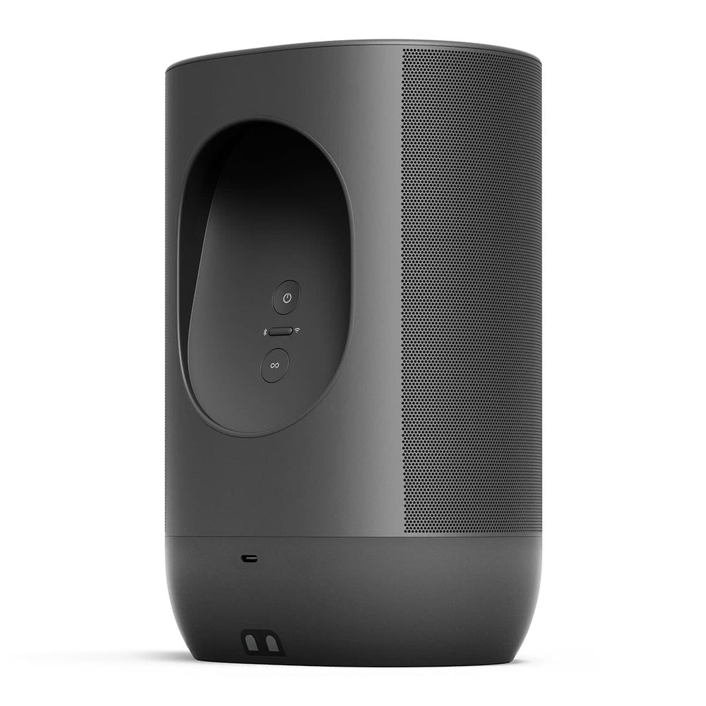 Black Portable Smart Battery-Powered Speaker with Bluetooth and Wi-Fi A720