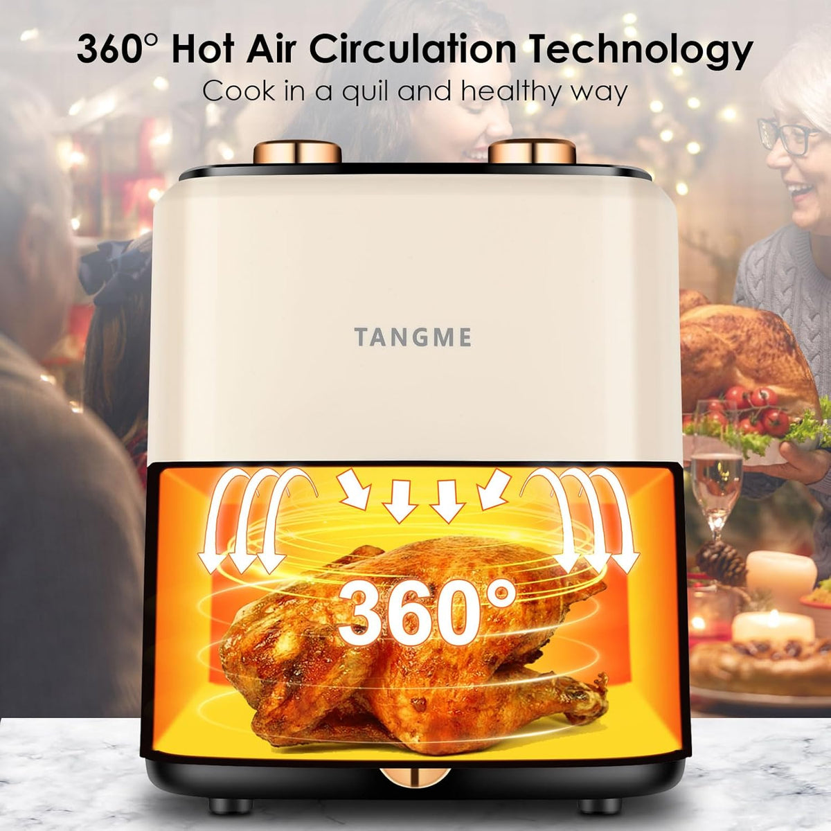 5.8Quart Air Fryer Oven with Viewing Window Non-stick Basket P3981