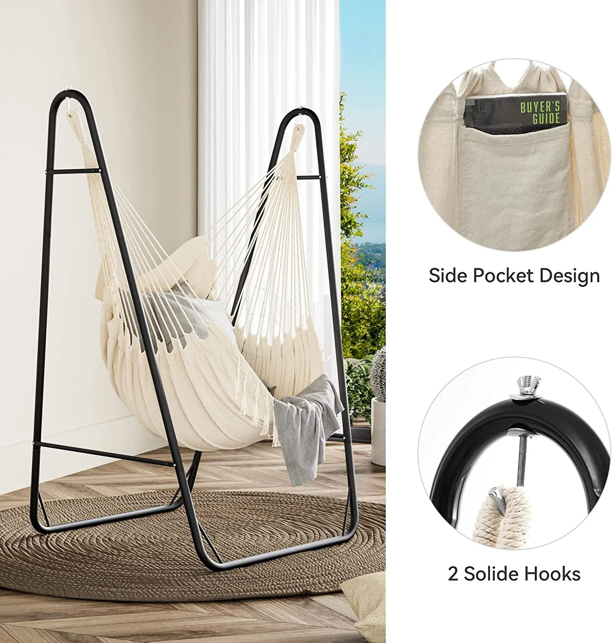 Hammock Chair with Stand Heavy Duty 330Lbs L7933