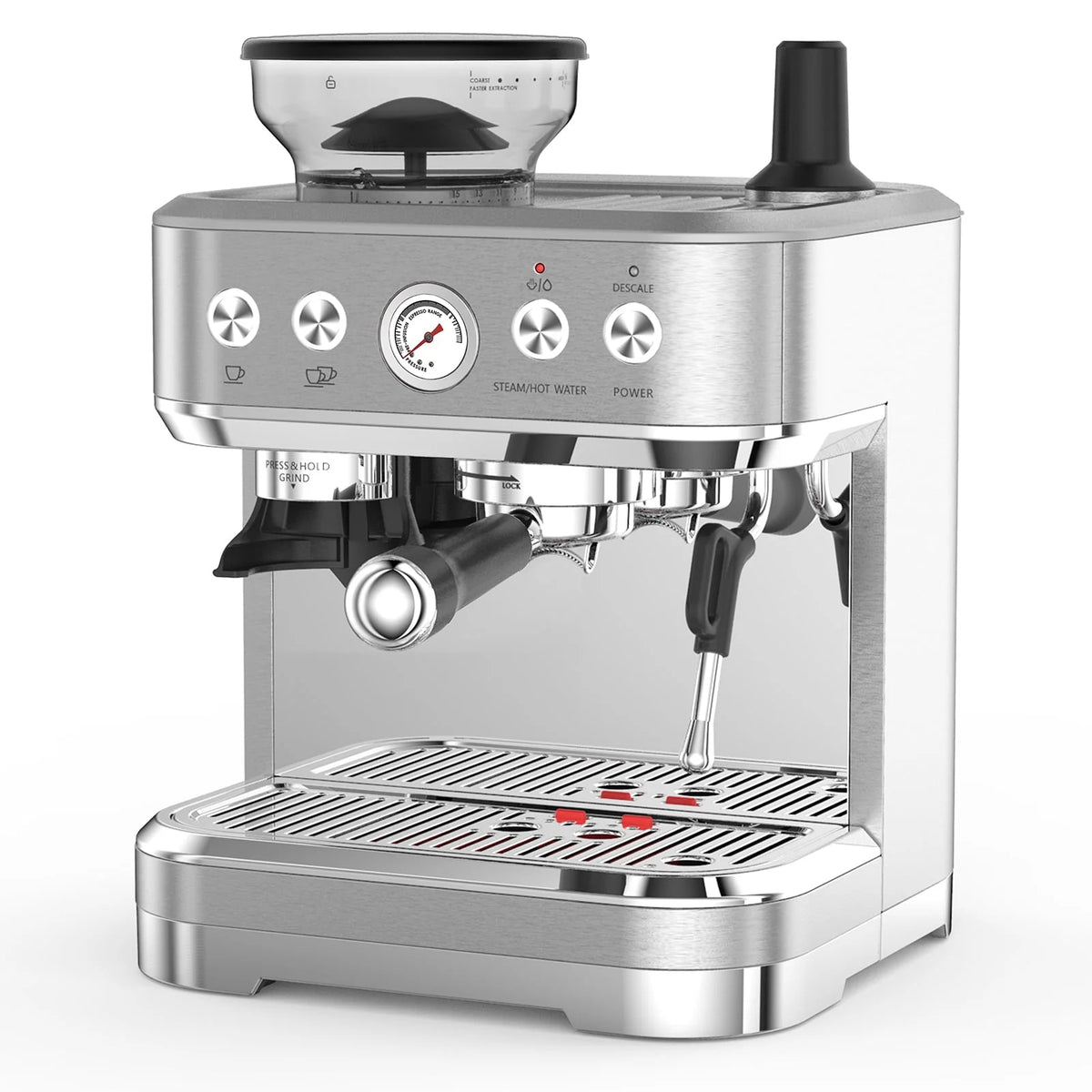 15 Bar Espresso Machine with Grinder & Milk Steamer M96591