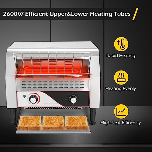 Conveyor Toaster 450 Slices/Hour 2600W Heavy Duty Commercial Toaster W866