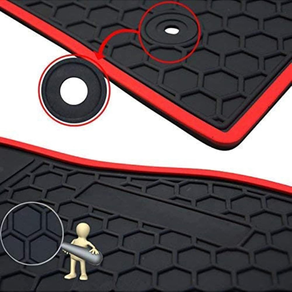 All Weather Floor Liners Heavy Duty Rubber Front & Rear Car Mats Full Black I395724