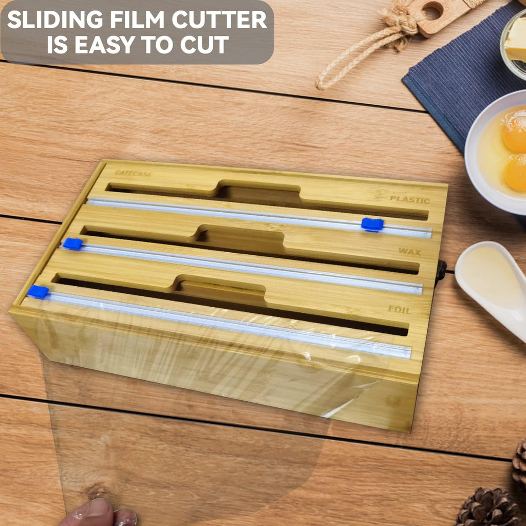 3 in 1 Plastic Wrap Dispenser with Slide Cutter Y773