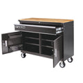 Mobile Storage Cabinet with Wood Top Tool Cart Workbench Q858