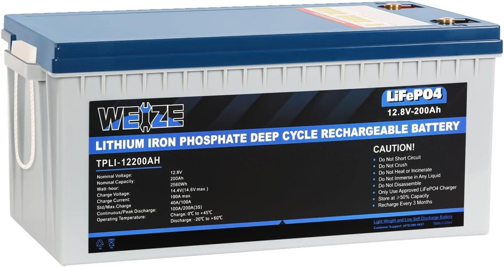 12V 200Ah LiFePO4 Lithium Battery with Smart BMS G733