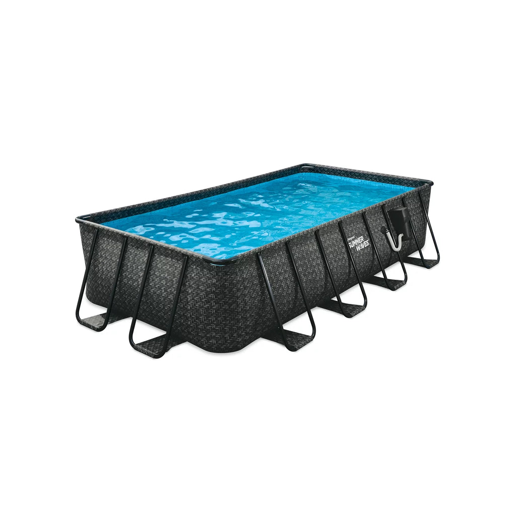 16' Dark Herringbone Rectangular Frame Pool B311