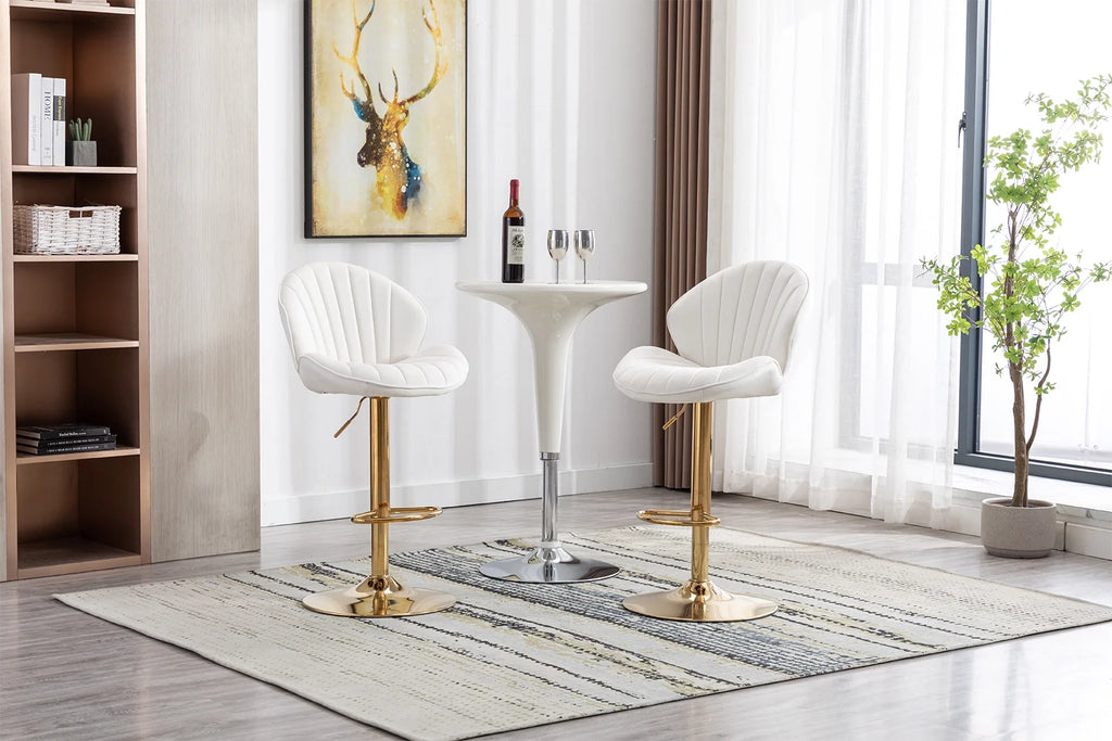 Velvet Upholstered Swivel Bar Stools Set of 2 T44293