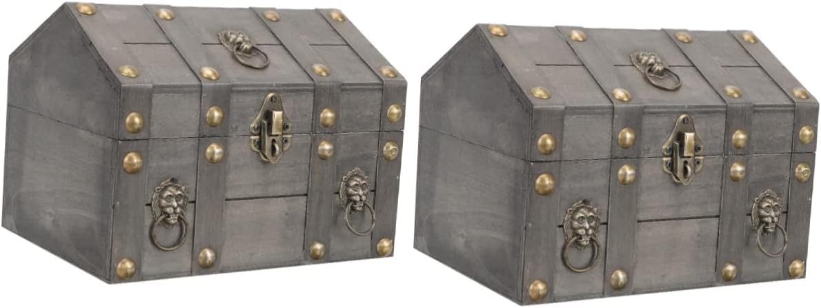 2pcs Wooden Storage Box with Lock and Key W520