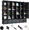 White 30-Cube Plastic Storage Organizer with Doors A38697