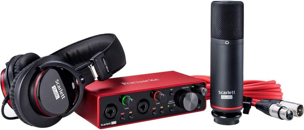 2-in, 2-out USB Audio Interface with Microphone & Headphones I7708