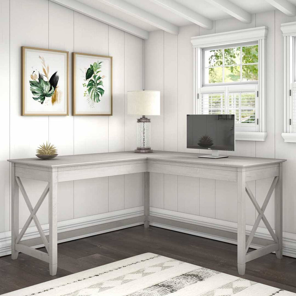 60W L Shaped Desk, Cape Cod Gray Q44738
