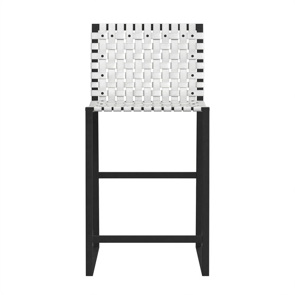 Woven Leather Counter Stool C215