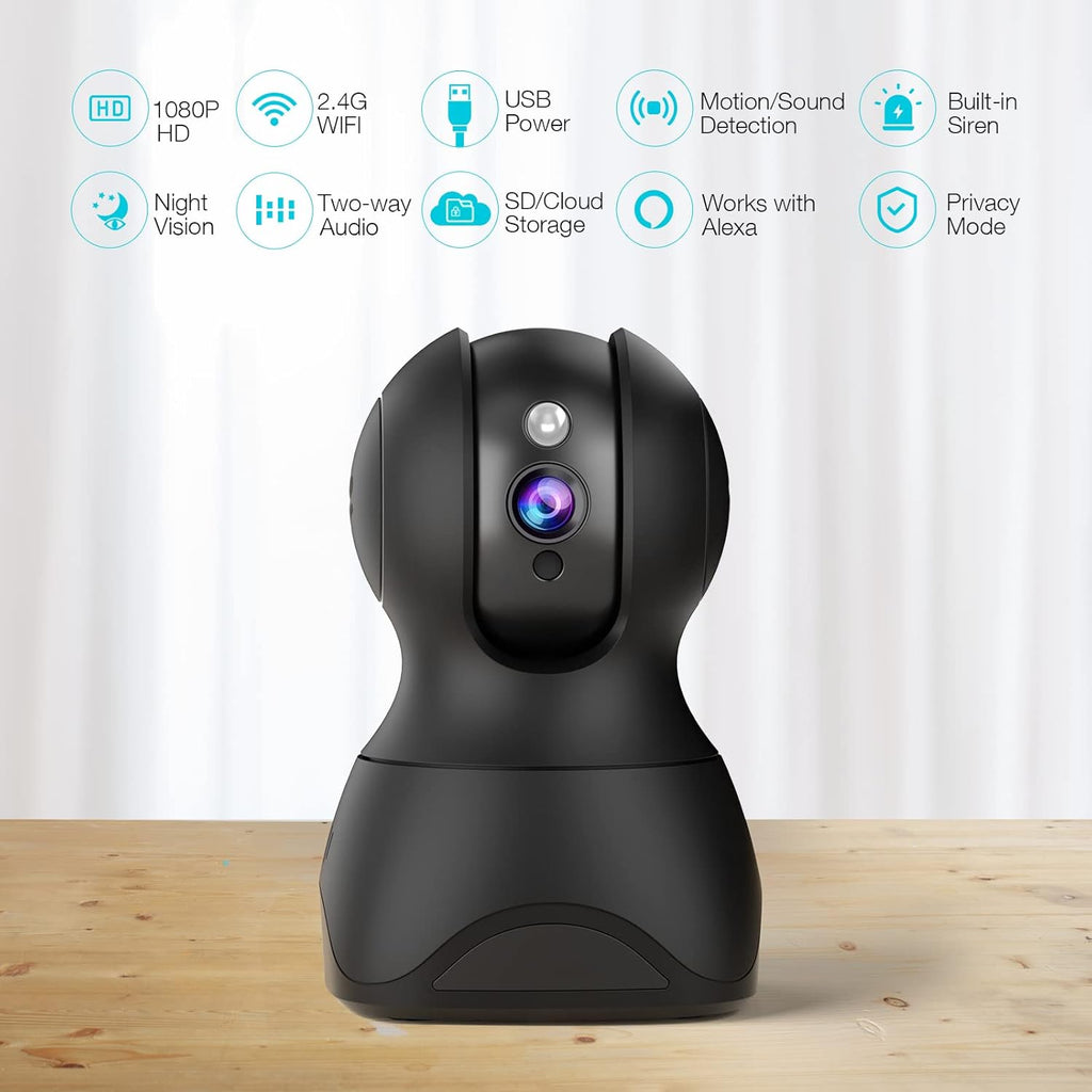1080P Indoor WiFi Pet Camera with 2-Way Audio and Night Vision A87630