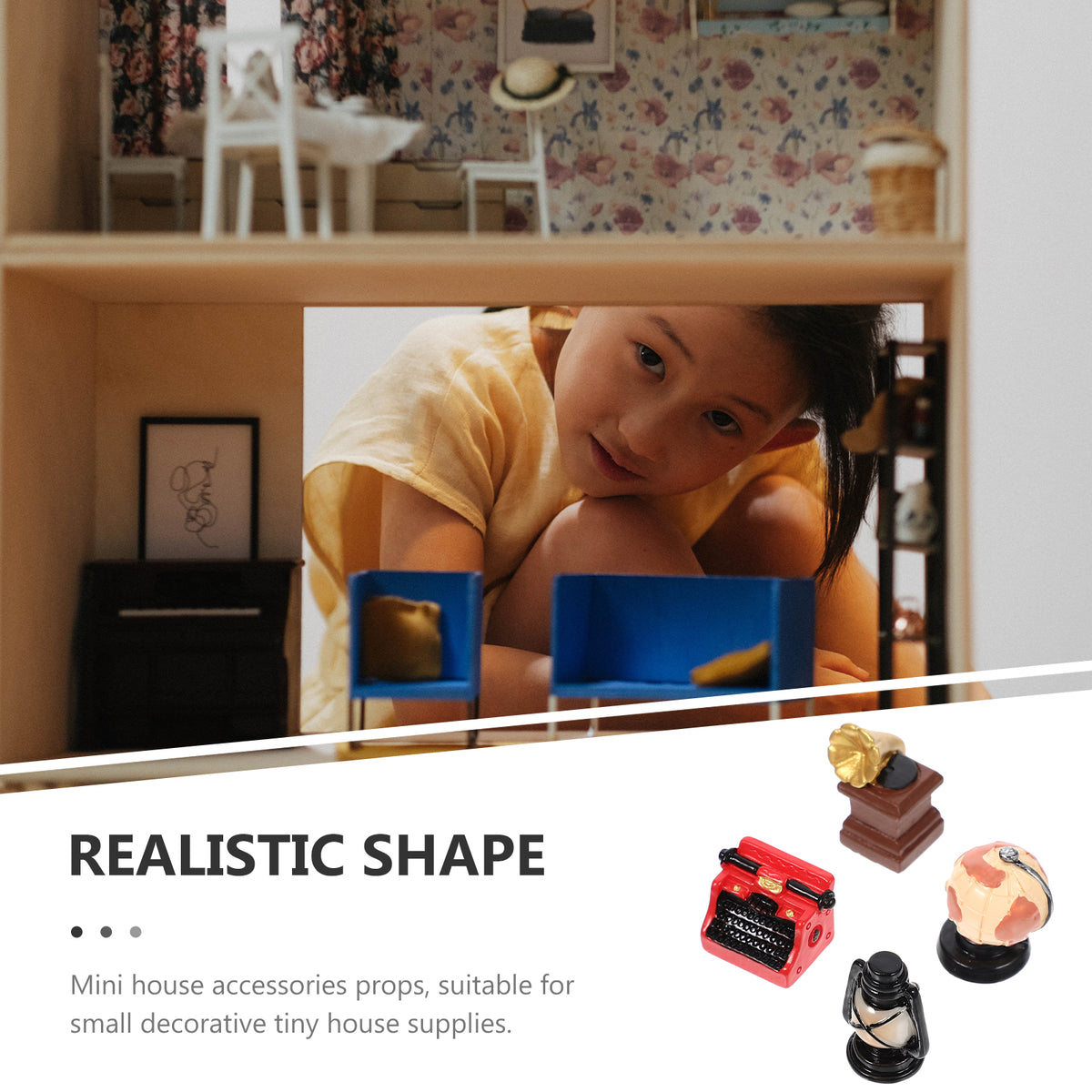 16 Pcs Resin Dollhouse Phonograph Model J15720