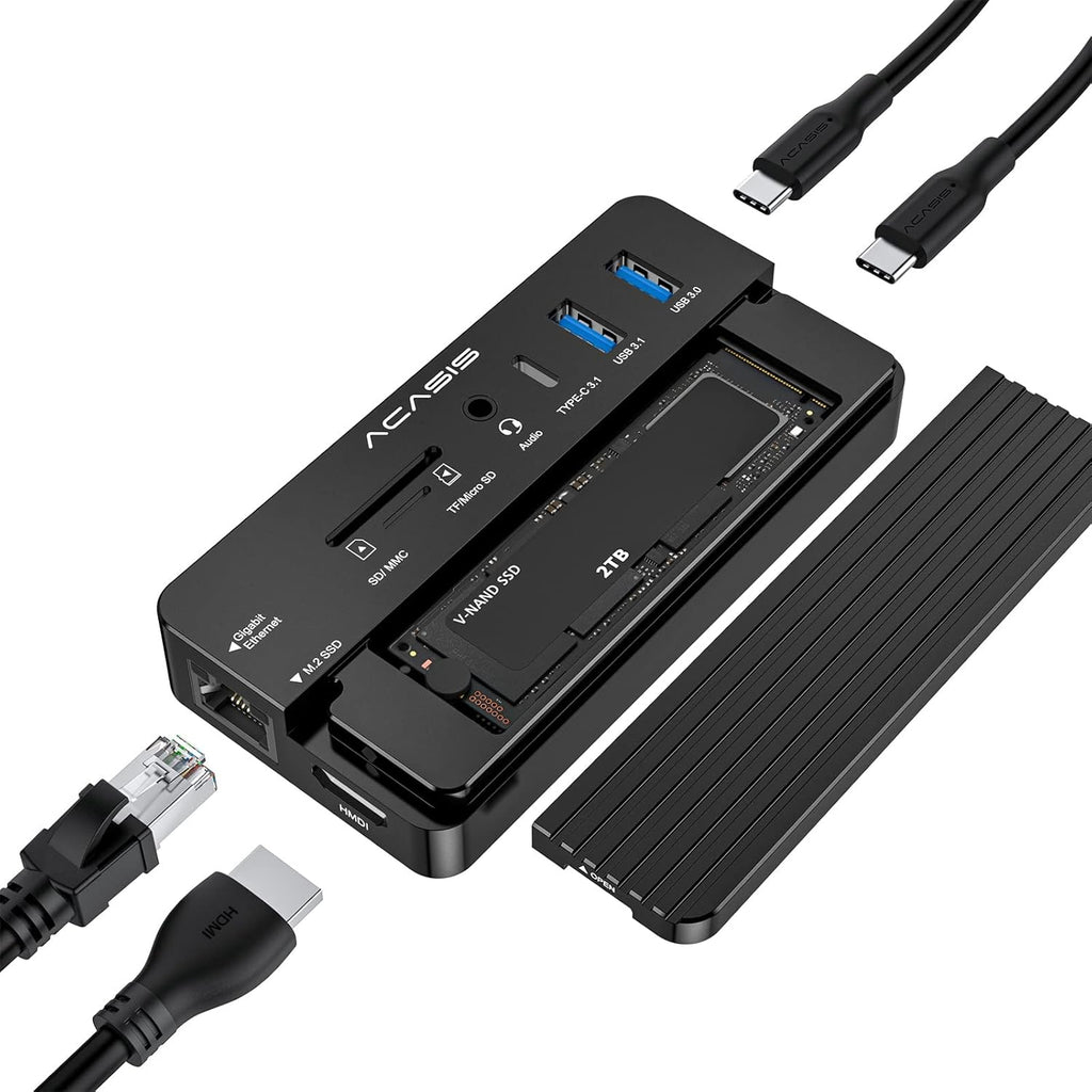 10-in-1 USB-C Docking Station with M.2 NVMe and SATA SSD Enclosure D271