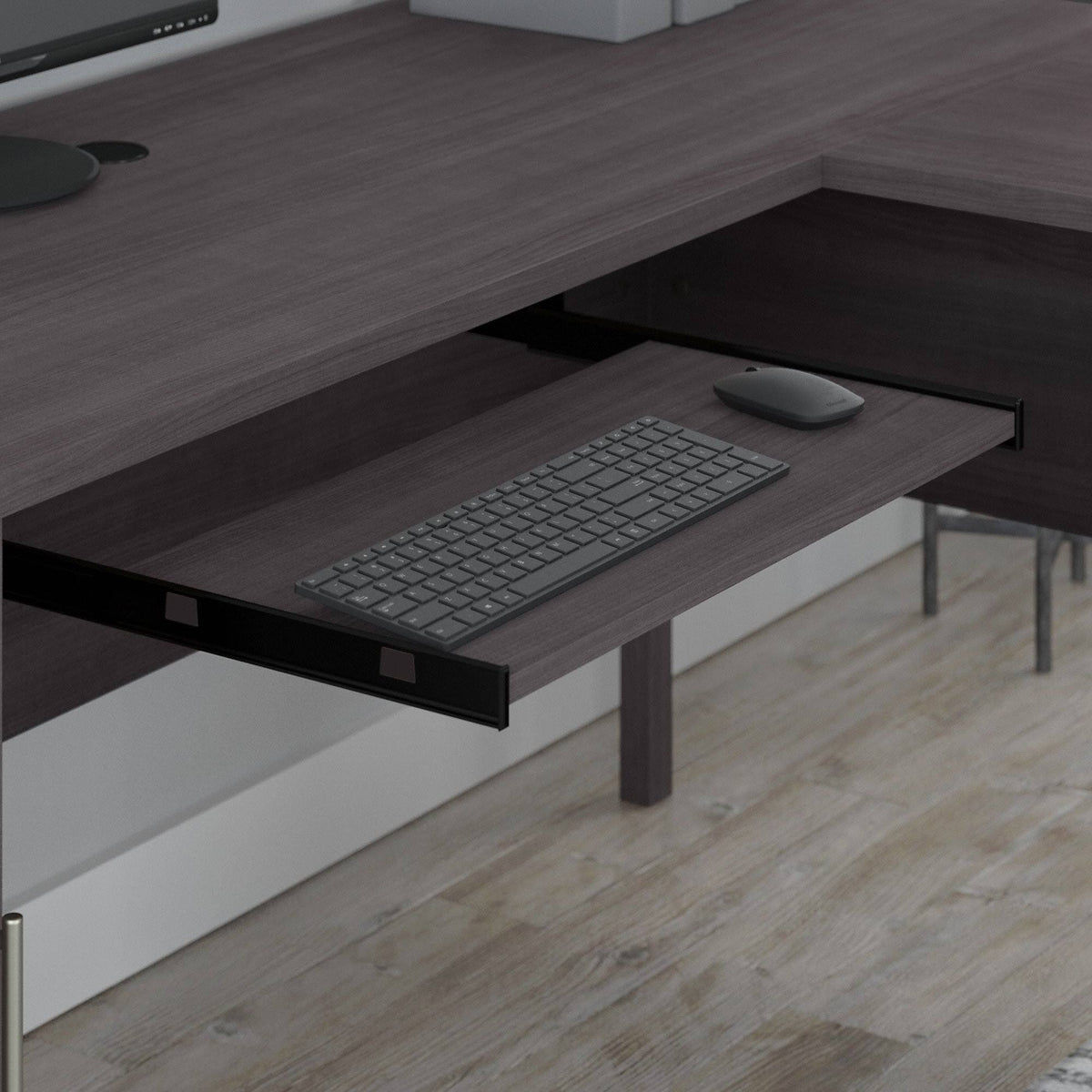 L Shaped Desk and Chair Set in Storm Gray D13061