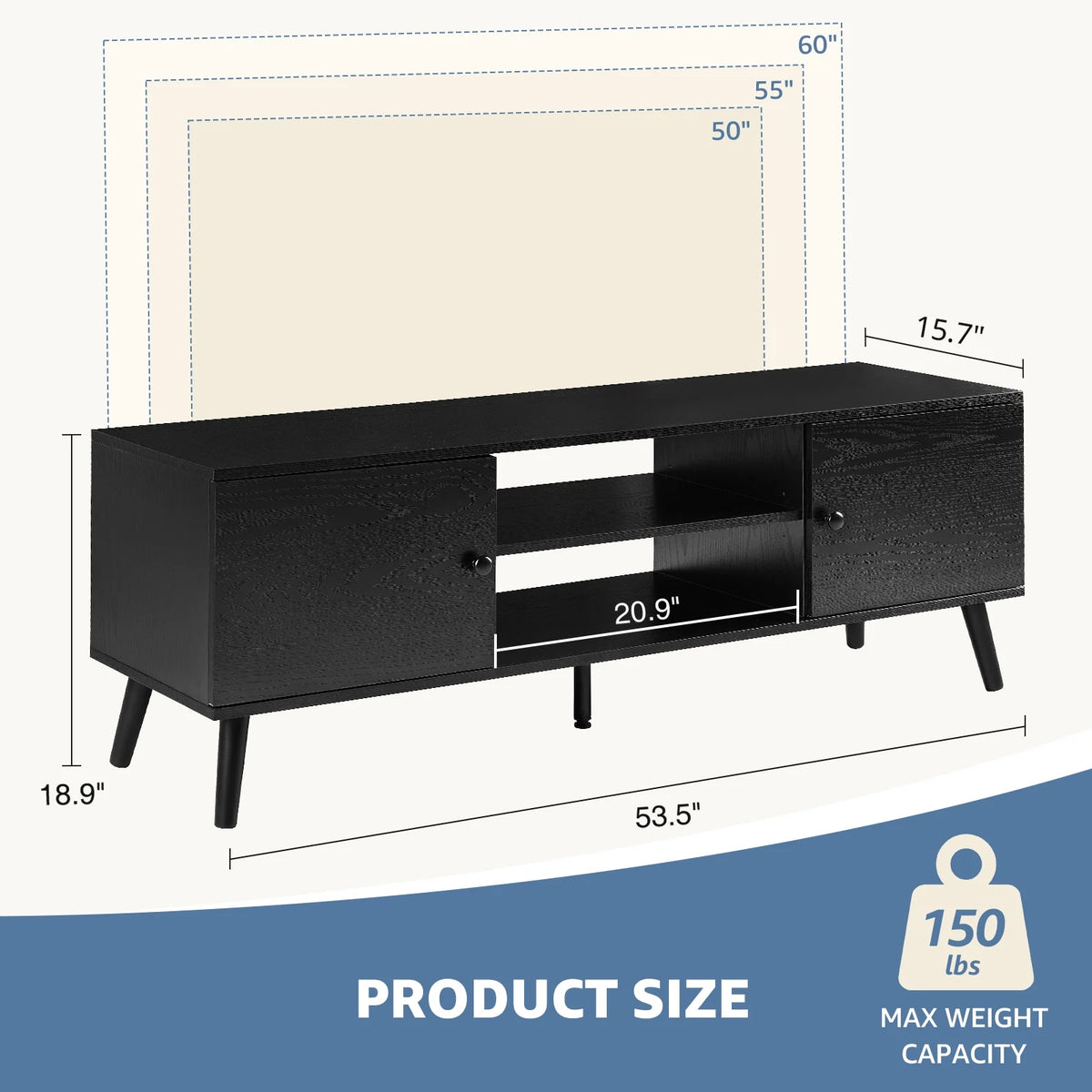 Modern TV Stand for 55 60 inch TV with Storage G68925
