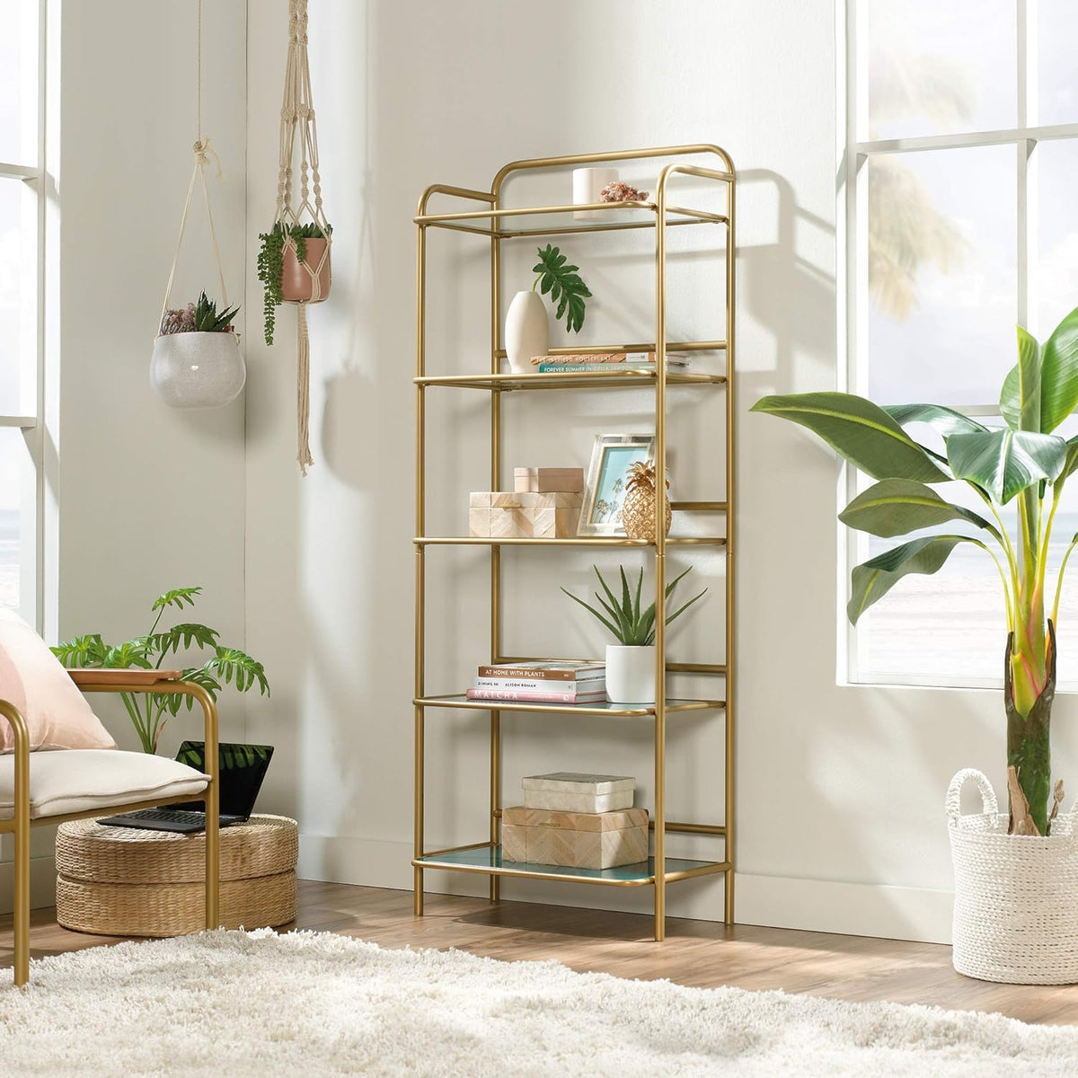 Bookcase, Satin Gold Finish R79641