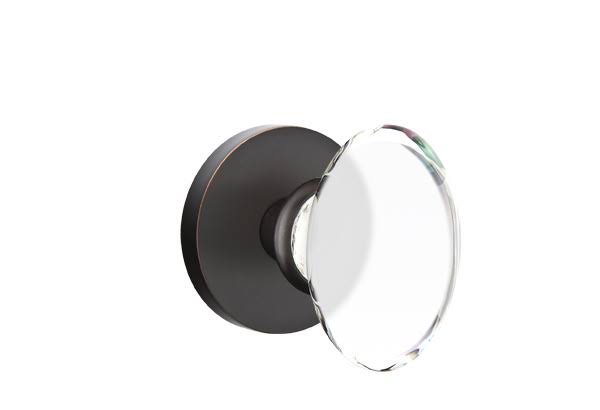 Oil Rubbed Bronze Crystal Knob Privacy with Disk Rose R907330