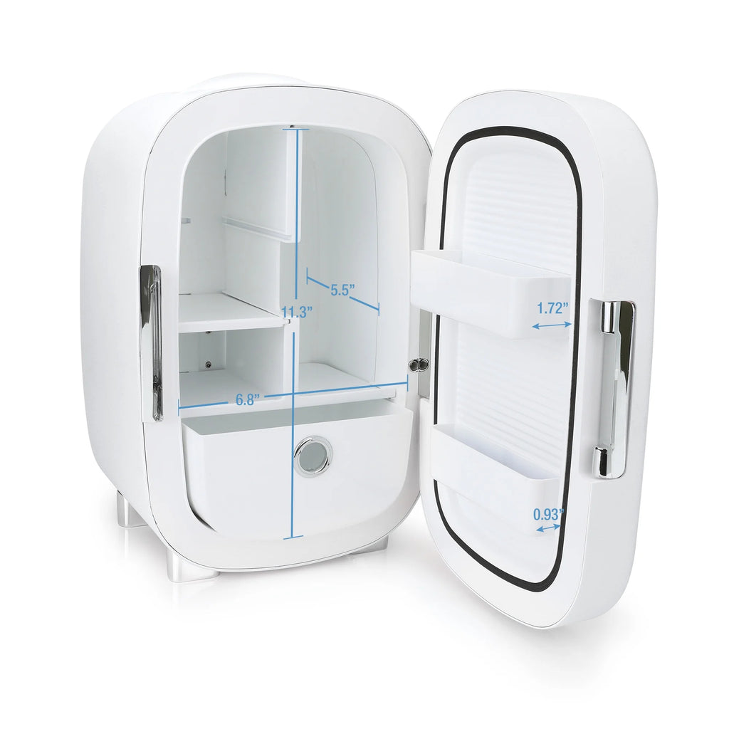 White 7L Mini Fridge with Mirror Door I17570