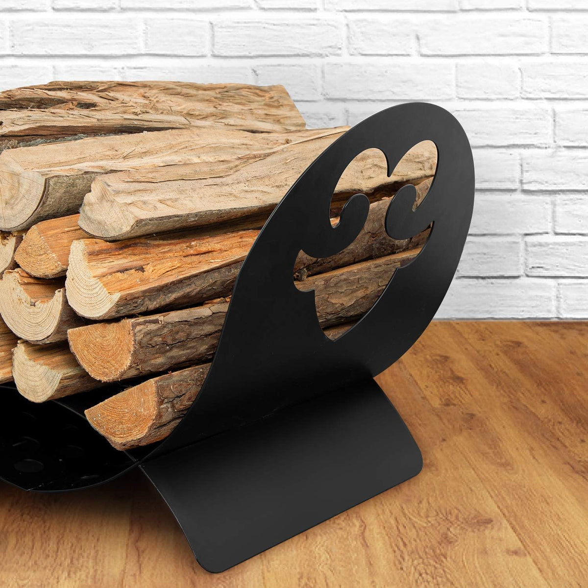 Black Metal Firewood Rack R470152
