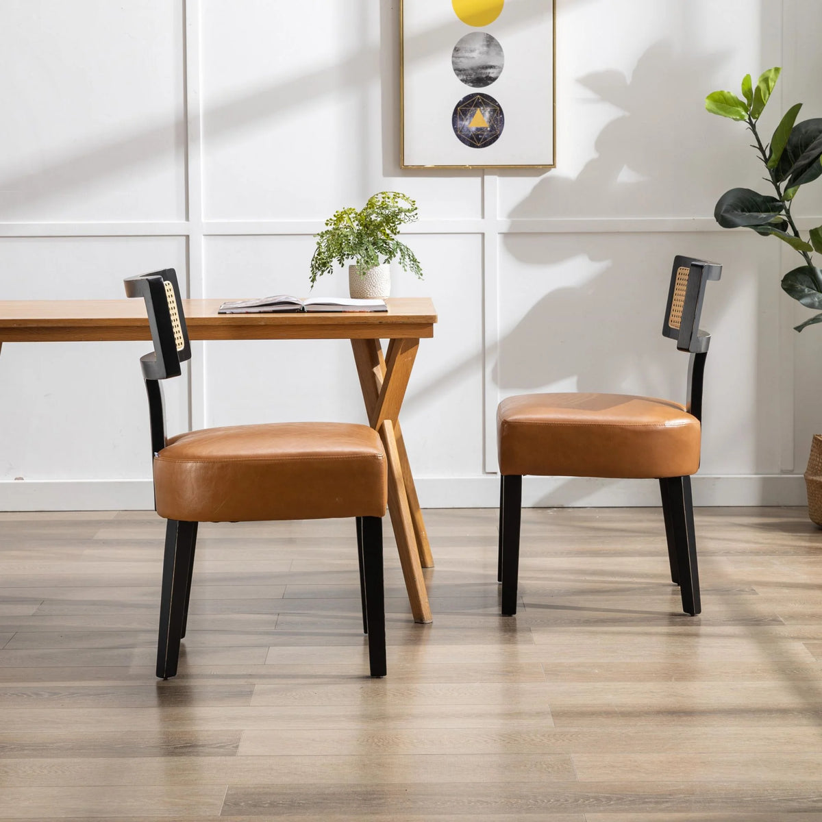 Upholstered PU Leather Dining Chairs Set of 8 H471169