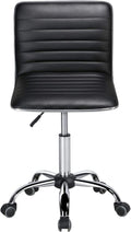 Black PU Leather Low Back Executive Office Chair with Wheels V9936