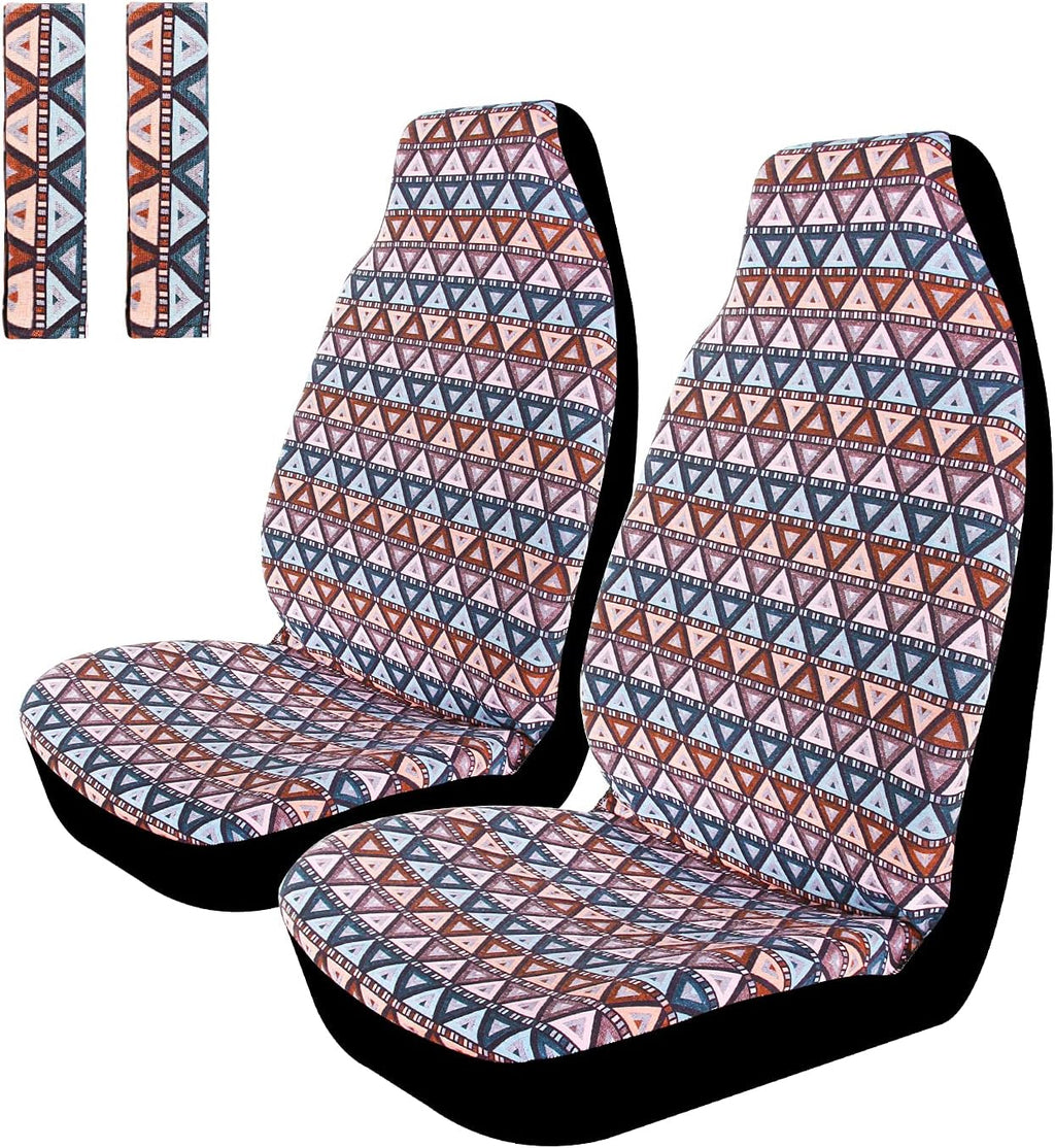 Colorful 4pc Front Seat Covers with Seat-Belt Pad Protectors Q561