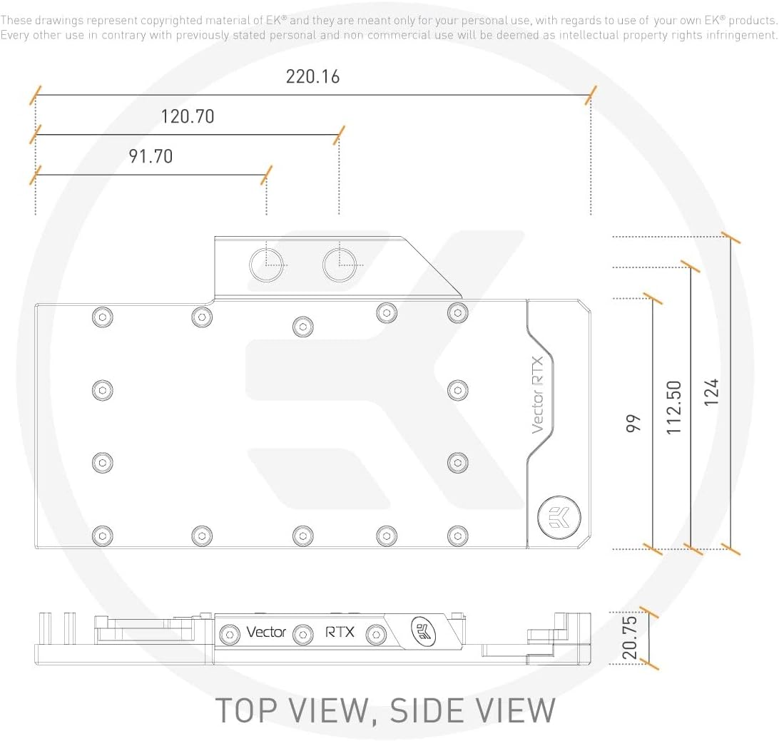 GPU Water Block, Copper/Plexi B454