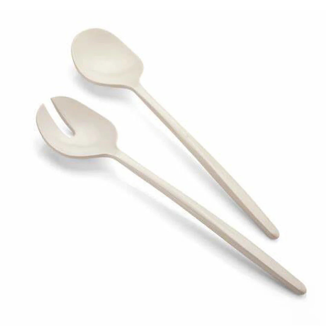 Milk White Salad Servers R546