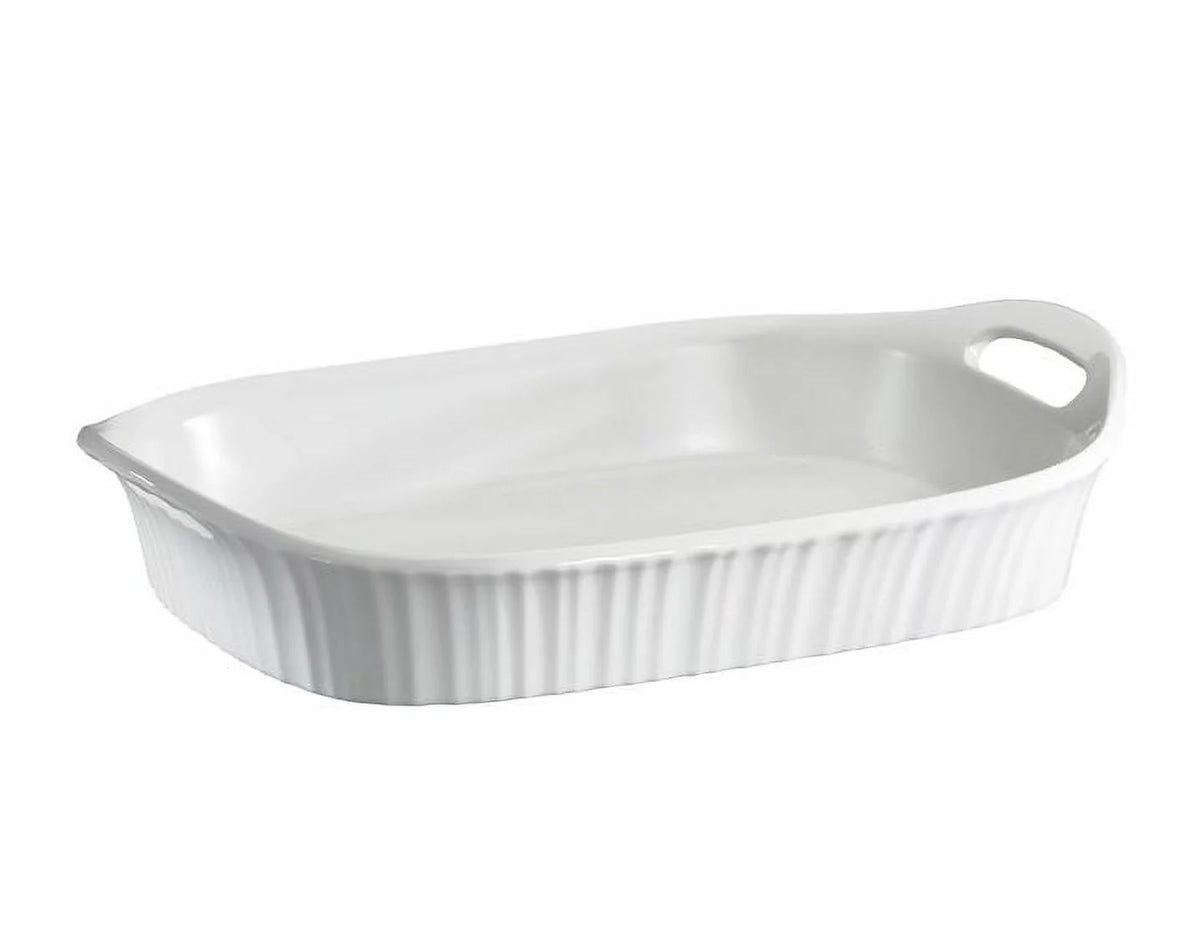 French White 3 Qt Oblong Casserole Dish H615